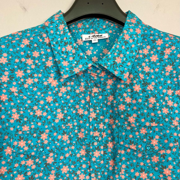 Back in the Saddle Retro Pearl Snap Shirt Women’s Size 2X Floral Western Cottage - Picture 2 of 7